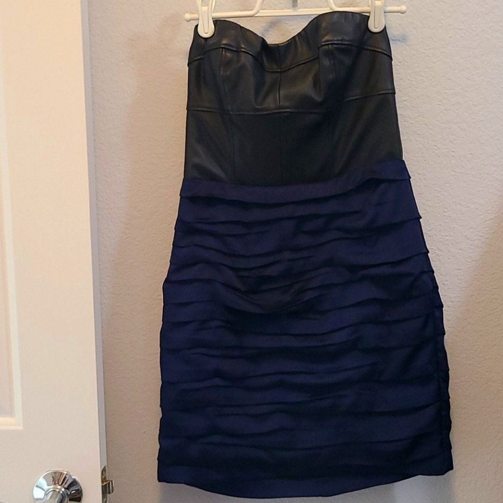 Express black and blue dress